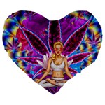 Psychedelic Meditation  CBDOilPrincess  71bfb2da-e92a-4d84-8ee3-468fa9cd04c2 Large 19  Premium Heart Shape Cushions