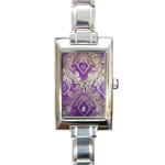 Purple & Gold  CBDOilPrincess E70d1a7c-502f-48a3-839e-eea25bfe4633 Rectangle Italian Charm Watch
