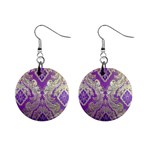 Purple & Gold  CBDOilPrincess E70d1a7c-502f-48a3-839e-eea25bfe4633 Mini Button Earrings