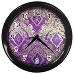 Purple & Gold  CBDOilPrincess E70d1a7c-502f-48a3-839e-eea25bfe4633 Wall Clock (Black)