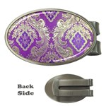 Purple & Gold  CBDOilPrincess E70d1a7c-502f-48a3-839e-eea25bfe4633 Money Clips (Oval) 