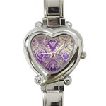 Purple & Gold  CBDOilPrincess E70d1a7c-502f-48a3-839e-eea25bfe4633 Heart Italian Charm Watch