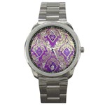 Purple & Gold  CBDOilPrincess E70d1a7c-502f-48a3-839e-eea25bfe4633 Sport Metal Watch