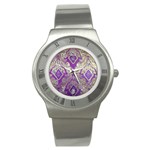 Purple & Gold  CBDOilPrincess E70d1a7c-502f-48a3-839e-eea25bfe4633 Stainless Steel Watch