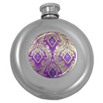 Purple & Gold  CBDOilPrincess E70d1a7c-502f-48a3-839e-eea25bfe4633 Round Hip Flask (5 oz)