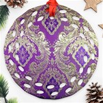 Purple & Gold  CBDOilPrincess E70d1a7c-502f-48a3-839e-eea25bfe4633 Ornament (Round Filigree)