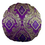 Purple & Gold  CBDOilPrincess E70d1a7c-502f-48a3-839e-eea25bfe4633 Large 18  Premium Round Cushions