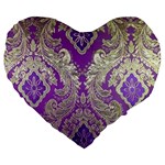 Purple & Gold  CBDOilPrincess E70d1a7c-502f-48a3-839e-eea25bfe4633 Large 19  Premium Heart Shape Cushions