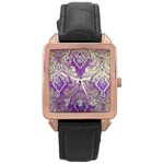Purple & Gold  CBDOilPrincess E70d1a7c-502f-48a3-839e-eea25bfe4633 Rose Gold Leather Watch 