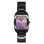 Purple & Gold  CBDOilPrincess E70d1a7c-502f-48a3-839e-eea25bfe4633 Stainless Steel Barrel Watch