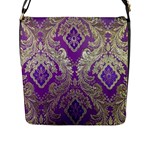 Purple & Gold  CBDOilPrincess E70d1a7c-502f-48a3-839e-eea25bfe4633 Flap Closure Messenger Bag (L)