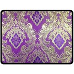 Purple & Gold  CBDOilPrincess E70d1a7c-502f-48a3-839e-eea25bfe4633 Double Sided Fleece Blanket (Large) 
