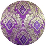 Purple & Gold  CBDOilPrincess E70d1a7c-502f-48a3-839e-eea25bfe4633 Wooden Bottle Opener (Round)