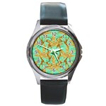 420 Golden Marijuana Leaves CBDOilPrincess 4620c7f7-26fd-4a03-a44e-12e7042c7a06 Round Metal Watch