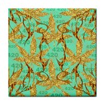 420 Golden Marijuana Leaves CBDOilPrincess 4620c7f7-26fd-4a03-a44e-12e7042c7a06 Tile Coaster