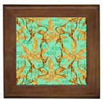 420 Golden Marijuana Leaves CBDOilPrincess 4620c7f7-26fd-4a03-a44e-12e7042c7a06 Framed Tile