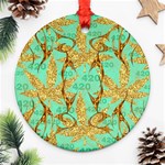 420 Golden Marijuana Leaves CBDOilPrincess 4620c7f7-26fd-4a03-a44e-12e7042c7a06 Ornament (Round)