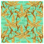 420 Golden Marijuana Leaves CBDOilPrincess 4620c7f7-26fd-4a03-a44e-12e7042c7a06 Wooden Puzzle Square