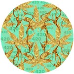 420 Golden Marijuana Leaves CBDOilPrincess 4620c7f7-26fd-4a03-a44e-12e7042c7a06 Wooden Puzzle Round