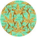 420 Golden Marijuana Leaves CBDOilPrincess 4620c7f7-26fd-4a03-a44e-12e7042c7a06 Wooden Bottle Opener (Round)