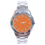 Amber Glow Stainless Steel Analogue Watch