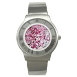 Dusty pink marbling Stainless Steel Watch