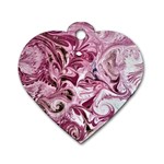 Dusty pink marbling Dog Tag Heart (One Side)