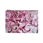 Dusty pink marbling Cosmetic Bag (Large)