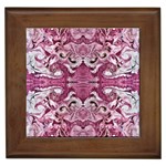 Pink marbling symmetry Framed Tile