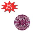 Pink marbling symmetry 1  Mini Buttons (100 pack) 