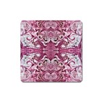 Pink marbling symmetry Square Magnet