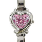 Pink marbling symmetry Heart Italian Charm Watch