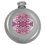 Pink marbling symmetry Round Hip Flask (5 oz)