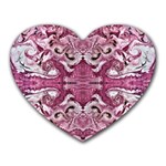 Pink marbling symmetry Heart Mousepads