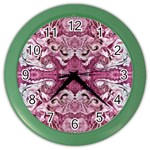 Pink marbling symmetry Color Wall Clock