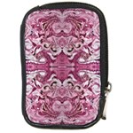 Pink marbling symmetry Compact Camera Leather Case