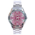 Pink marbling symmetry Stainless Steel Analogue Watch