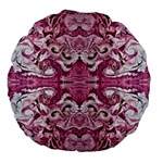 Pink marbling symmetry Large 18  Premium Round Cushions