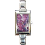 Violet feathers Rectangle Italian Charm Watch