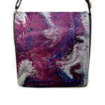 Violet feathers Flap Closure Messenger Bag (L)
