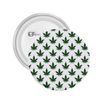 Weed at white, ganja leafs pattern, 420 hemp regular theme 2.25  Buttons