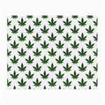 Weed at white, ganja leafs pattern, 420 hemp regular theme Small Glasses Cloth