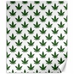 Weed at white, ganja leafs pattern, 420 hemp regular theme Canvas 20  x 24 