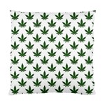 Weed at white, ganja leafs pattern, 420 hemp regular theme Standard Cushion Case (One Side)