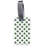 Weed at white, ganja leafs pattern, 420 hemp regular theme Luggage Tag (one side)