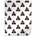 Happy poo pattern, funny emoji, emoticon theme, vector Canvas 36  x 48 