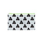 Happy poo pattern, funny emoji, emoticon theme, vector Cosmetic Bag (XS)