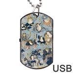 Famous heroes of the kabuki stage played by frogs  Dog Tag USB Flash (One Side)