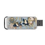 Famous heroes of the kabuki stage played by frogs  Portable USB Flash (One Side)
