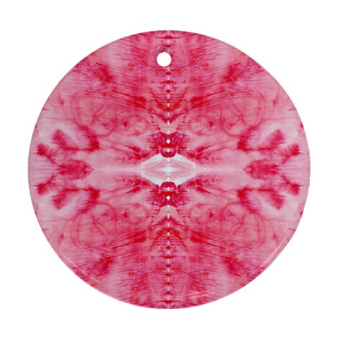 Pink Marbling Ornate Ornament (Round) from ArtsNow.com Front